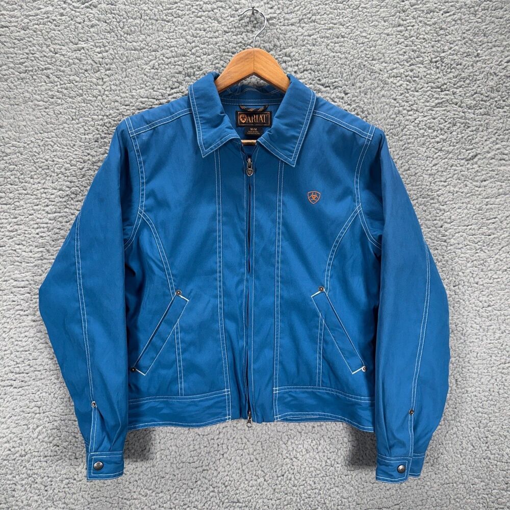 Ariat Womens Blue Bomber Jacket Sz Medium Paisley Lining
